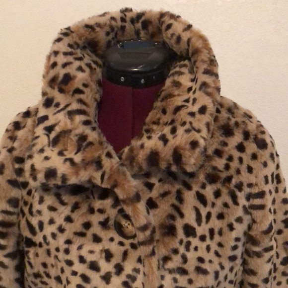 Lucky Brand leopard faux fur coat - Picture 2 of 9